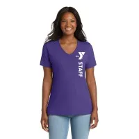 Ladies 5.4-oz 100% Cotton V-Neck T-Shirt - Screen Print